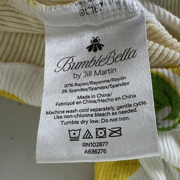 Bumblebella by Jill Martin Pajama Set Size M Lemon Print Loungewear - Picture 9 of 13